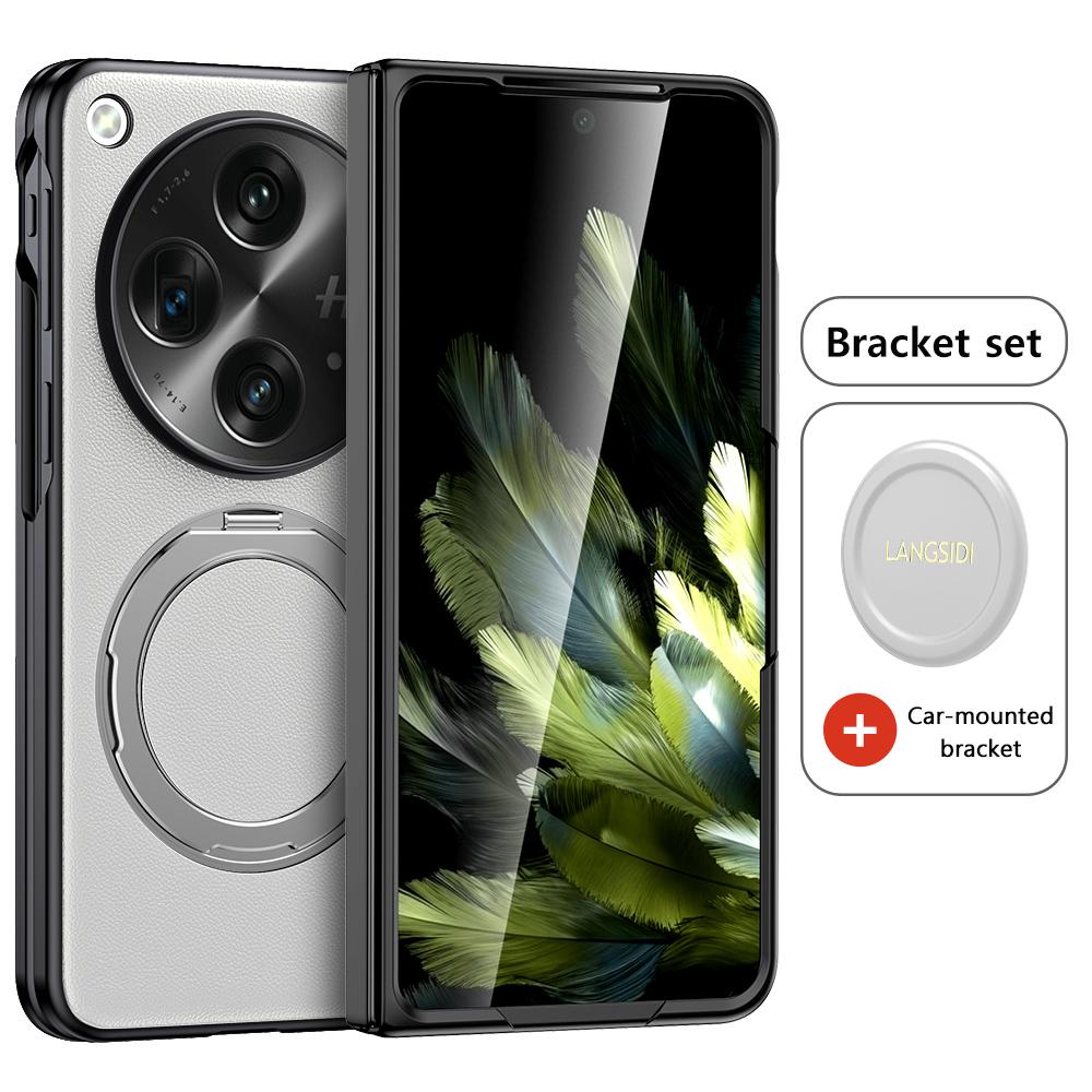 Чехол для телефона LANGSIDI из натуральной кожи для Oneplus, открывающийся на 360°, вращающийся, с магнитным держателем и кольцом-подставкой для OPPO Find N3