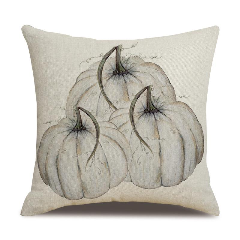 Подушка из льна на День благодарения, осенняя наволочка с принтом тыквы