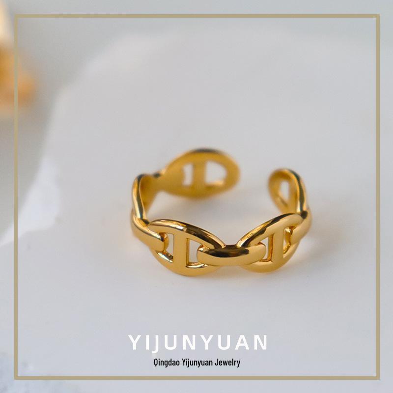 Европейский и американский минималистичный женский роскошный ретро-кольцо с открытым пальцем в виде свиного пятачка