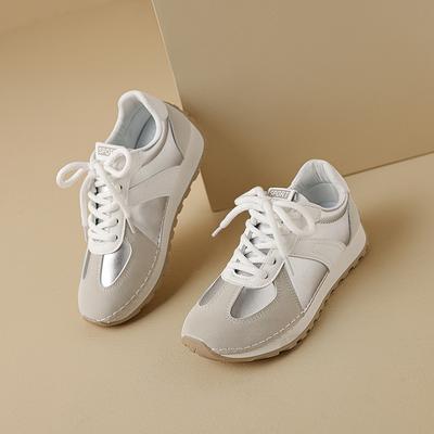 CRLAYDK 2024 Летние новые женские модные кроссовки для ходьбы Повседневные кожаные кроссовки на шнуровке Ретро теннисные спортивные кроссовки для женщин