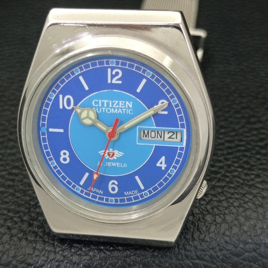 Citizen АВТОМАТИЧЕСКИЕ 8200 ВИНТАЖНЫЕ ЯПОНСКИЕ МУЖСКИЕ ЧАСЫ С СИНИМ ЦИФЕРБЛАТОМ a500258-2 R151b-a500258