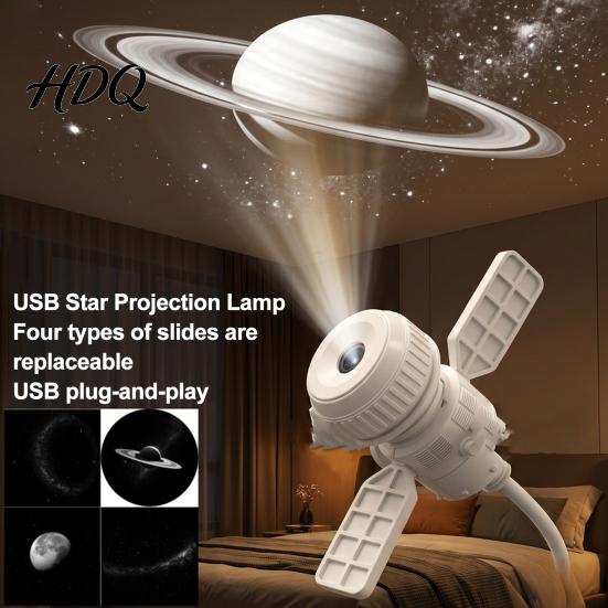 Проектор Звездного Неба с Цветными Точками, USB-Лампа Луна Космос для Автомобиля, Регулируемое Освещение Сцены, Спальня, Креативный Фон для Прямых Трансляций