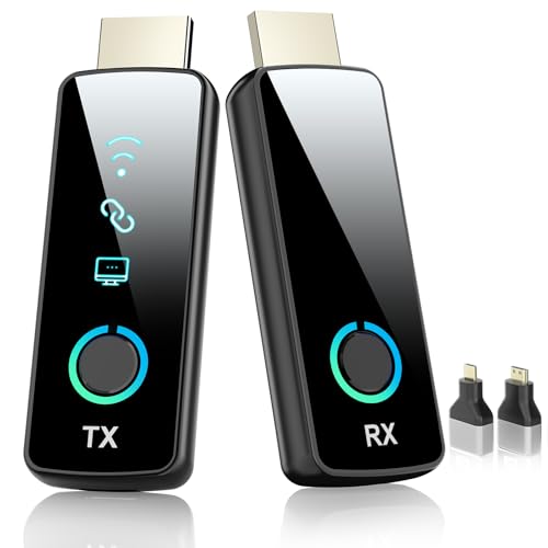 Новинка 2025 года" Беспроводной HDMI-передатчик/приемник Tongtion, Беспроводной HDMI с компактным светодиодным дисплеем, Plug and Play, Не требует Wi-Fi и настройки, 1080