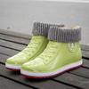 Fashion Women's Rain Boots Fashion Warm Cotton RubberShoes Ankle Rain Shoes for Women Waterproof Garden Galoshes Botas Lluvia Mujer2024