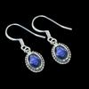 Natural Iolite Gemstone Handmade 925 Solid Sterling Silver Earring 1.25" D0e28