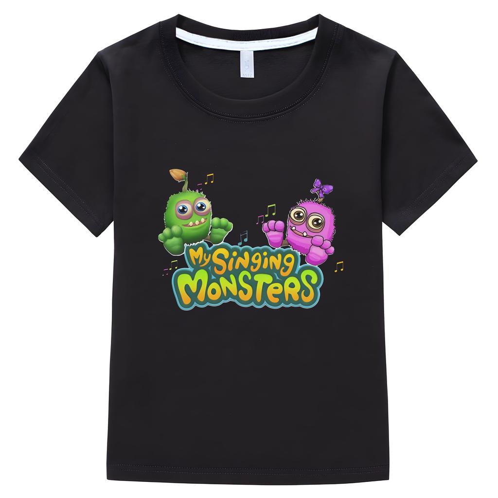Детские футболки с рисунком «My Singing Monsters», футболки с короткими рукавами и круглым воротником, одежда из 100% хлопка для мальчиков и девочек