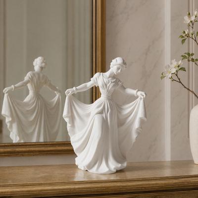 3D-печатная фигурка танцовщицы, элегантная статуэтка танцующей девушки в развевающемся платье, эстетичная скульптура из PLA для декора дома, современное минималистичное настольное украшение