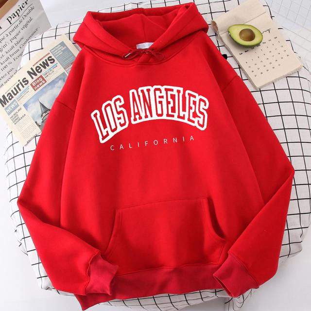 Женская толстовка с длинным рукавом Лос-Анджелес, Калифорния с буквенным принтом, модная негабаритная удобная спортивная одежда, свободная винтажная холодостойкая одежда