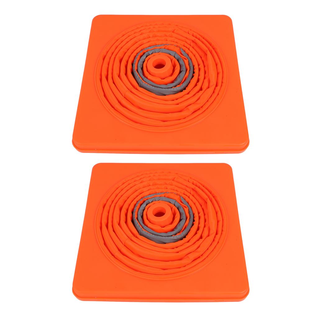 2 комплекта дорожных конусов, складные 360-градусные светоотражающие полосы, дорожные конусы безопасности с предупреждающим светом 70 см