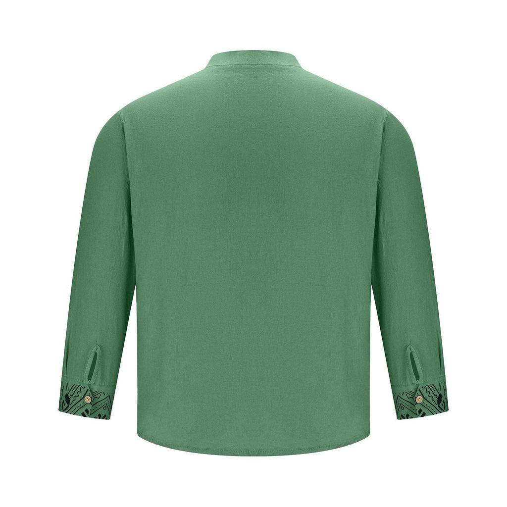 Мужская летняя новая свободная рубашка с длинным рукавом с принтом, кардиган, пляжная рубашка