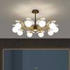 Nordic Modern LED Chandelier for Bedroom Living Room Hall Black Golden Glass Ball Ceiling Light Lamp Indoor Lighting Fixture