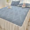 Bed Skirt Summer Ice Bean Cold Mat Latex Ice Silk Soft Mat for Home Use Machine Washable Foldable Bed Mattress Cover