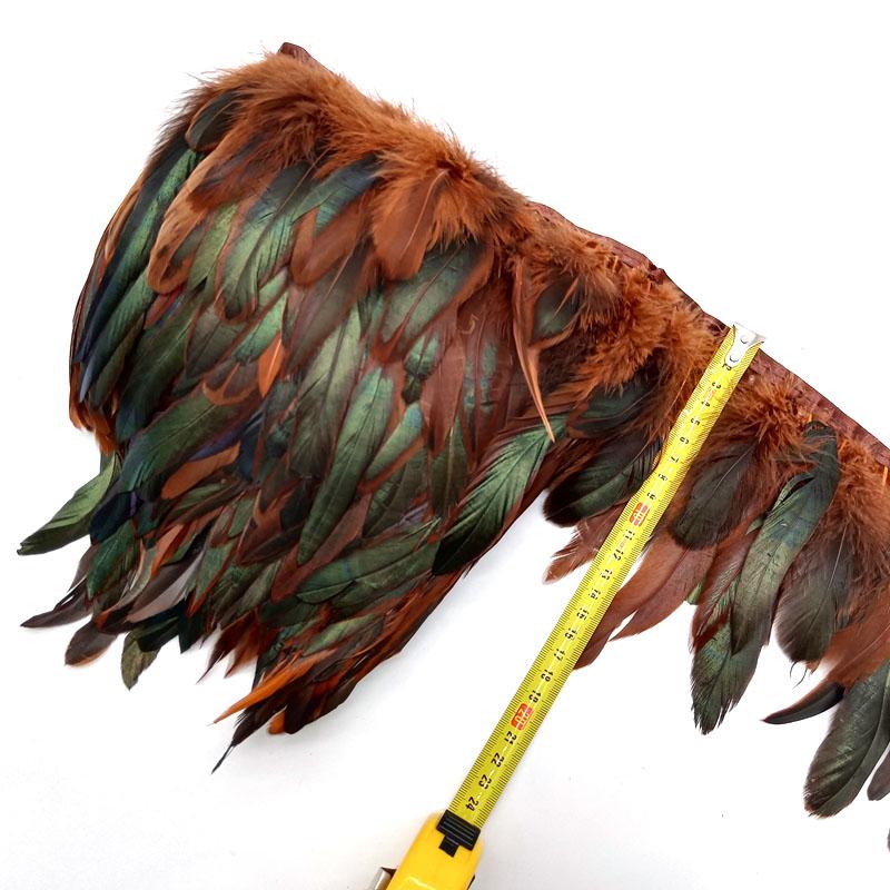 5-10Meter Natural Chicken Rooster Tail Feather Trims Fringe Plume for Needlework Sewing Accessories Decoration 13-18cm