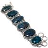 Neon Apatite Gemstone Handmade Ethnic 925 Silver Bracelet 7-8" JCB360-77