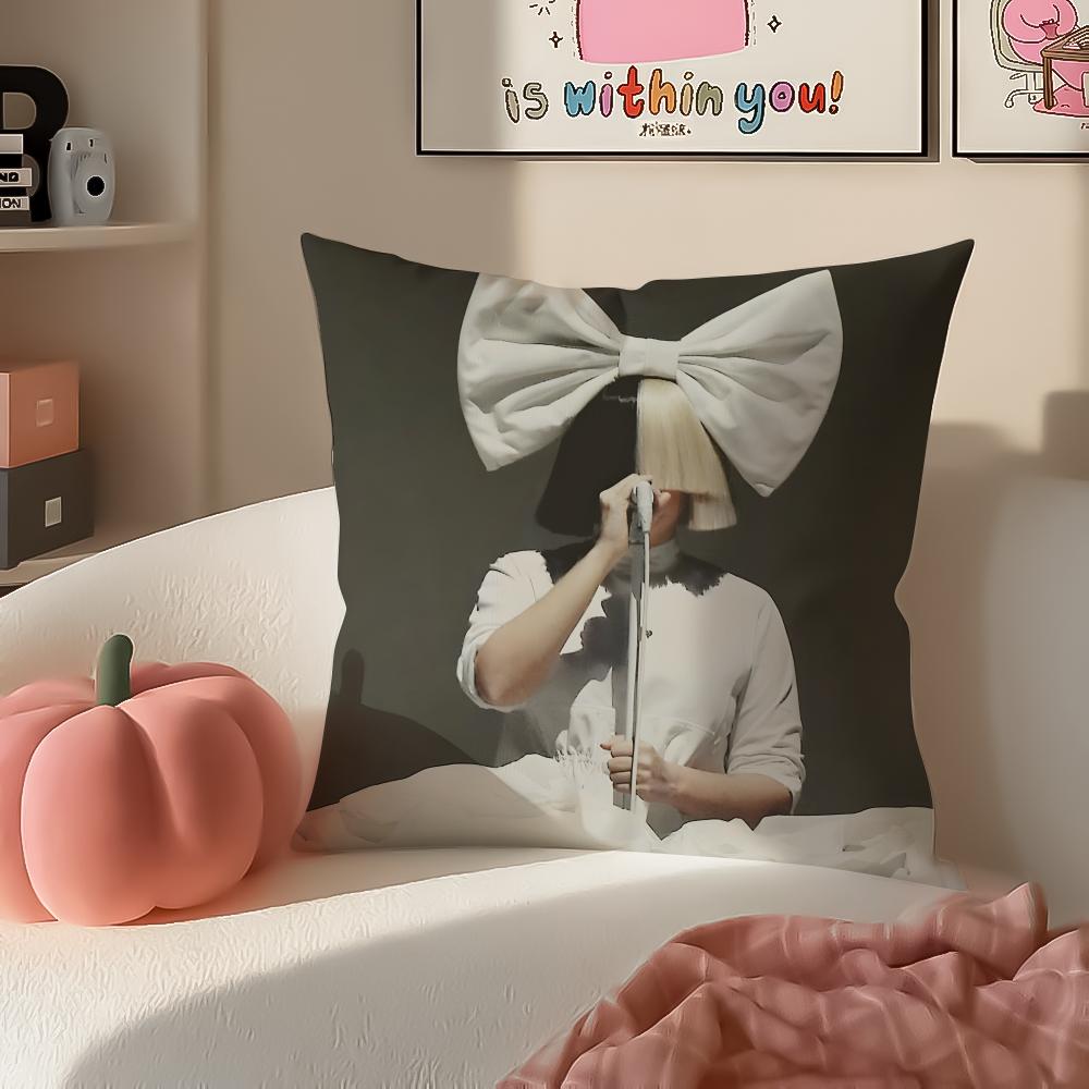 Mysterious Pop Australian Singer SSia FFurler Cushion Cover Pillowcase Short Plush Invisible zipper Room Sofa Cushion Cover