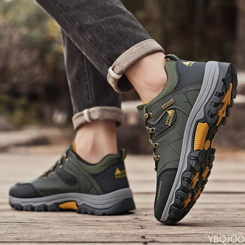 Fashion Spring New Men's Sports Shoes Waterproof Anti Slip Breathable Hiking Shoes Simple Comfortable Men's Wear-resistant Shoes