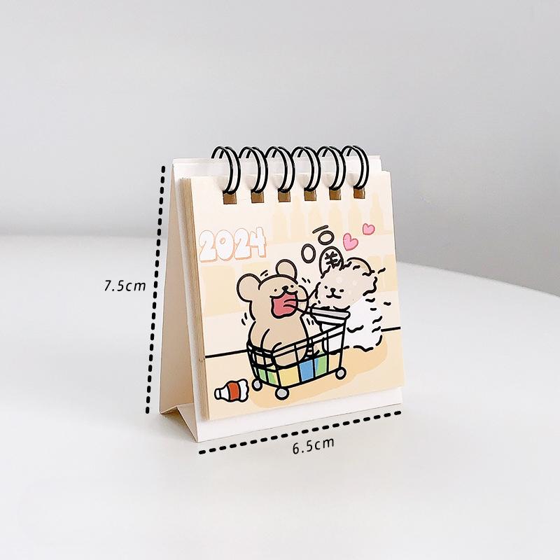 Мини-Настольный Календарь Маленький Ретро Европейский Стиль Цветочный Календарь 2024 Прекрасный Портативный Календарь Студенческий/Офисный Настольные Аксессуары