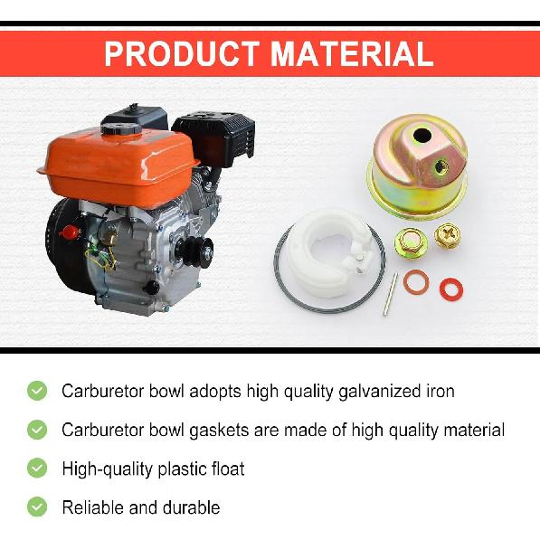 Carburetor Kit Needle Bowl Float Gasket Seal Pin Compatible with Honda GX120 GX160 GXV140 GXV160 GX200 GXV120 Start Electric Generators/Water