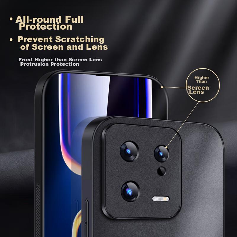 Xiaomi 13 Phone Case, Mi 13 Protective Cover, Shockproof, Full Lens Protection, Soft, Simple Luxury Silicone Outer Case, WoAnd Leather Case, Gray