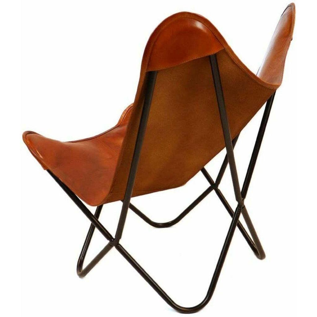 Винтажное кожаное кресло-бабочка ручной работы, кресло для домашнего декора, кресло для гостиной