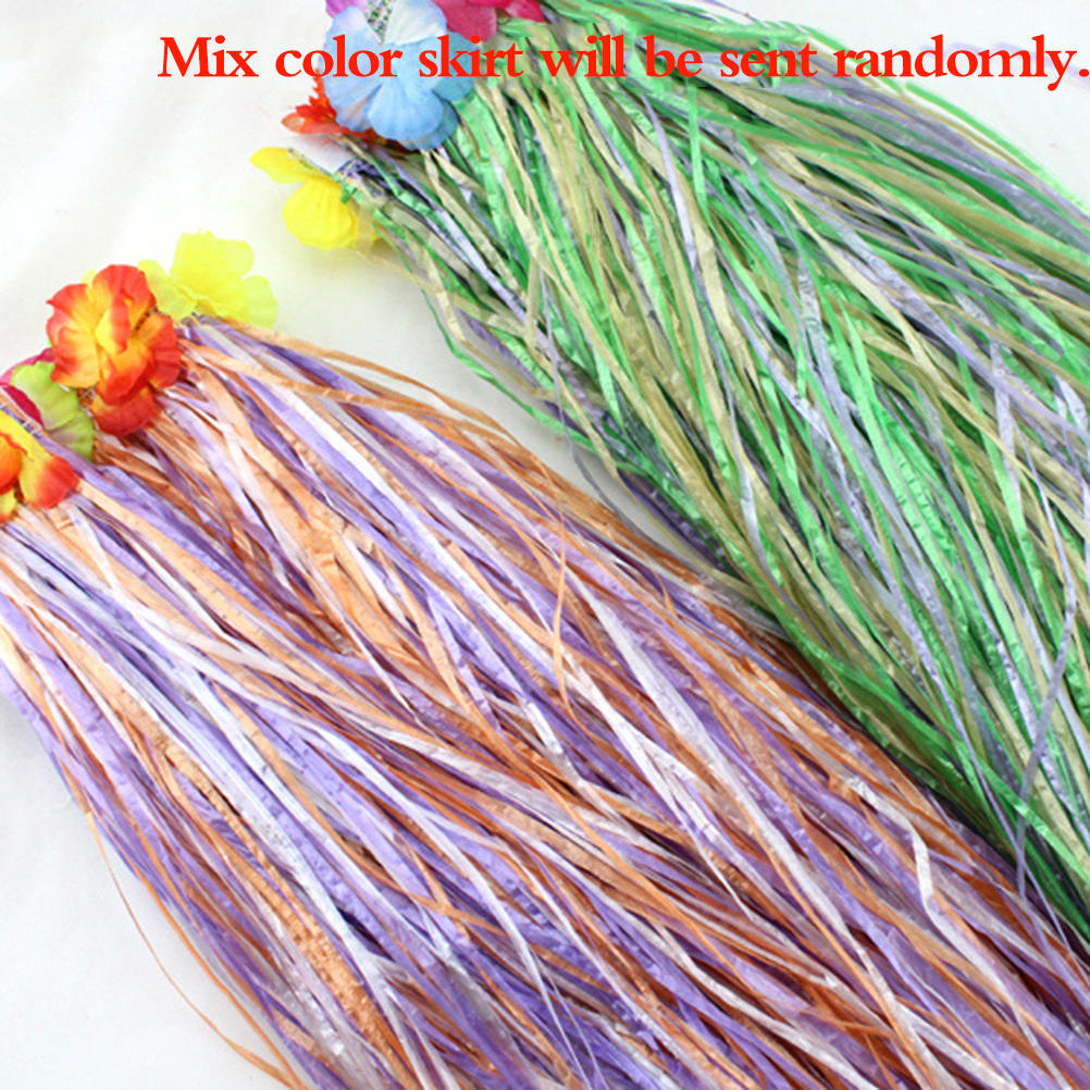 Гавайская юбка-трава Юбка-хула Костюм Лей Луау Вечеринка для танцев Пляжное платье