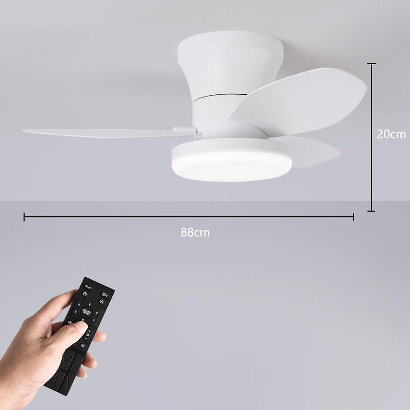 Household Frequency Conversion Ceiling Fan Light Kitchen Bedroom 3 Colors Light Adjustable Electric Ceiling Fan Lamp