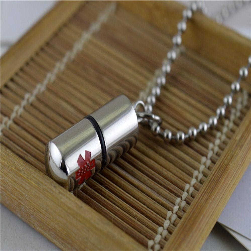 Кулон-медальон из нержавеющей стали с идентификатором для экстренных случаев в форме таблетки, кулон-шарм в форме таблетки, кулон-подвеска в форме таблетки