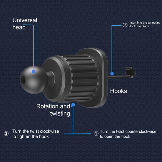 Автомобильный держатель вентиляционного отверстия с зажимом для телефона, вращение на 360 градусов, антивибрационная подставка с GPS-креплением