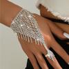 1 шт. модный сверкающий браслет на палец с кисточкой из стразов, дизайн в стиле легкой роскоши для женских аксессуаров