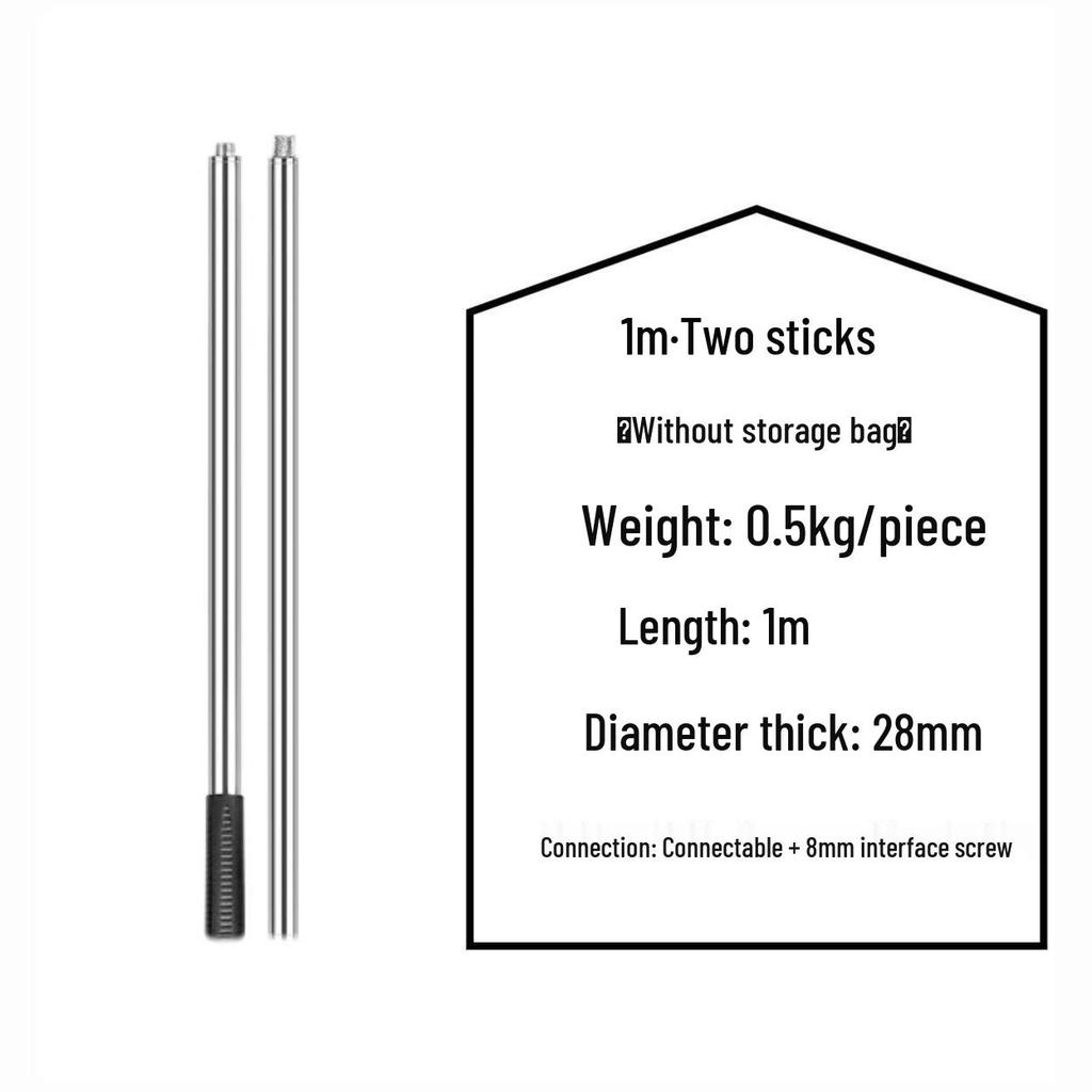 Утолщенная антискользящая нержавеющая телескопическая ручка для сачка для ловли крупной рыбы