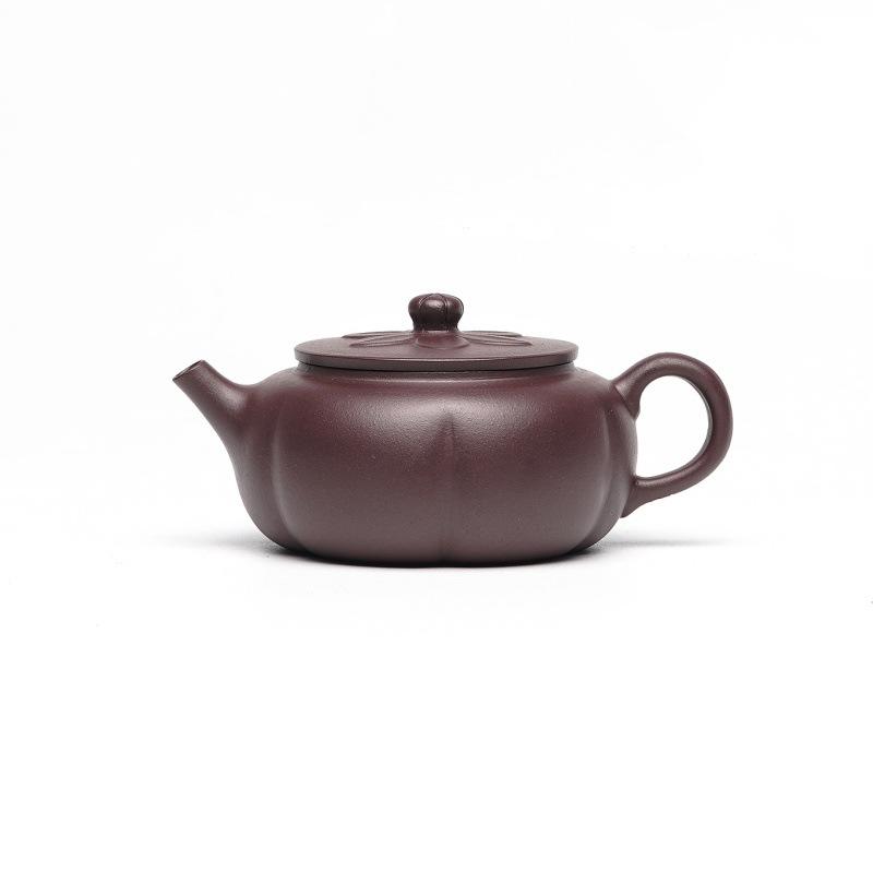 130ml Vintage Yixing Purple Clay Teapots Master Handmade Flower Lid Pumpkin Pot Raw Ore Mud Kettle Zisha Tea Set Collection Gift