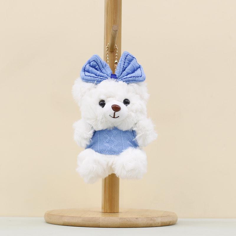 Wear Sweater Bowknot Bear Plush Keychain Stuffed Toy Animal Doll Kids Gifts