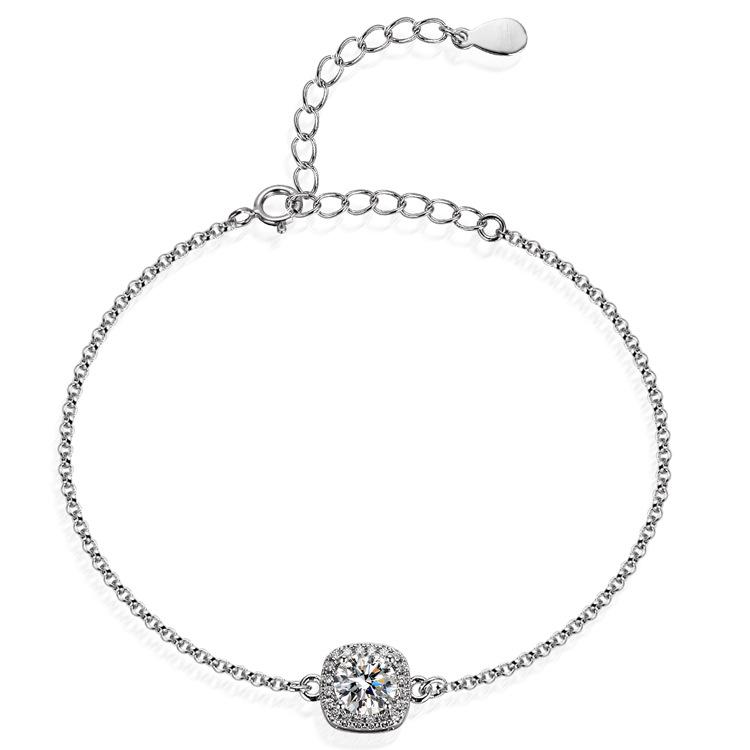 Браслет Source One Carat Square Bag Простой и модный браслет с имитацией муассанита