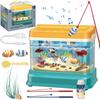Aquarium Fishing Toy For Kids, Baby Aquarium Toy With Light & Music, Artificial Fish Tank With 2 Magnetic Fish, Electric Tank Toy