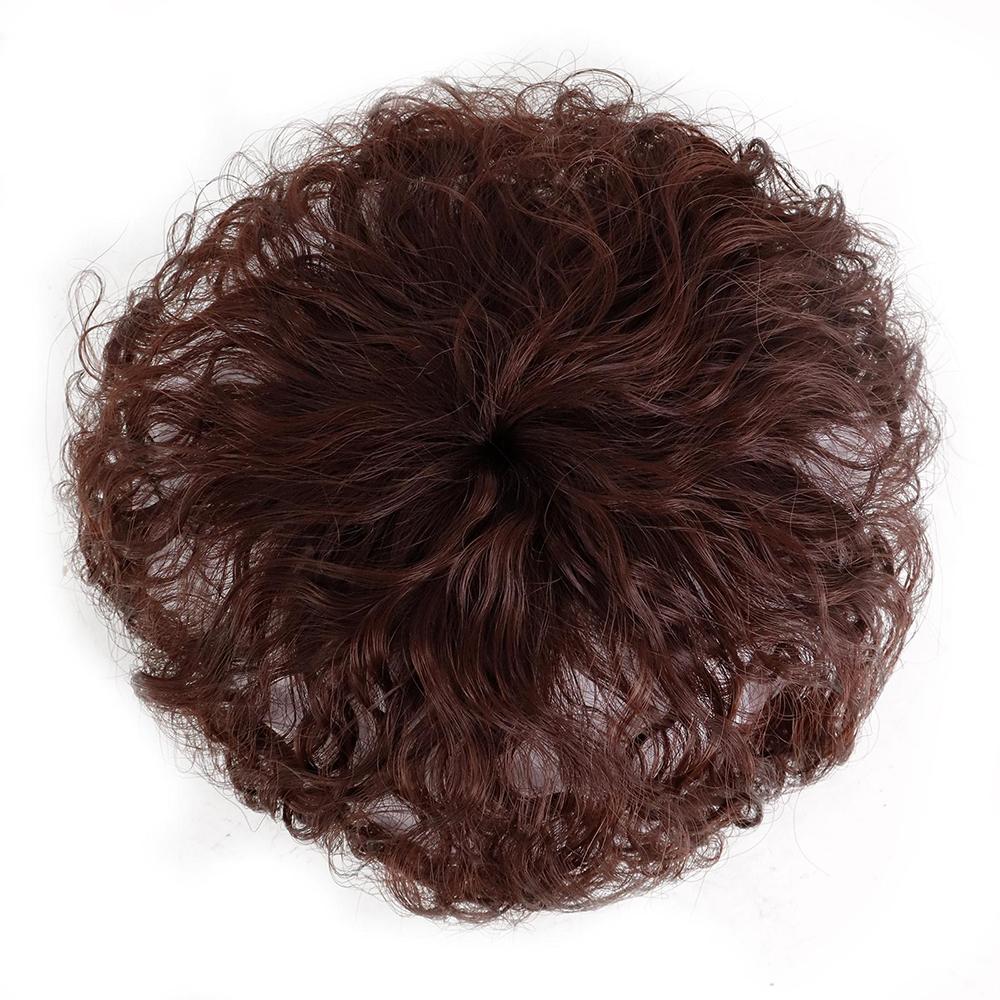 MISS WIG Синтетические короткие вьющиеся волосы на заколках с челкой, натуральные волосы для женщин, покрывающие седые волосы и выпадение волос