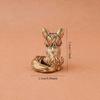 Brass Fox Statue Cute Fox Miniature Figurines Desk Decorations Accessories Copper Animal Sculpture Home Decor Crafts