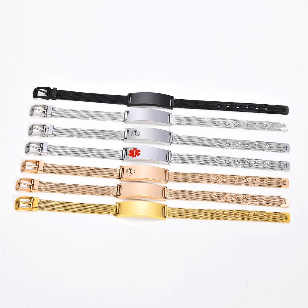 Personalized Photo Bracelet, Stainless Steel Mesh Chain Bracelet for Women Men, Adjustable Chain 5.9" To 7.7