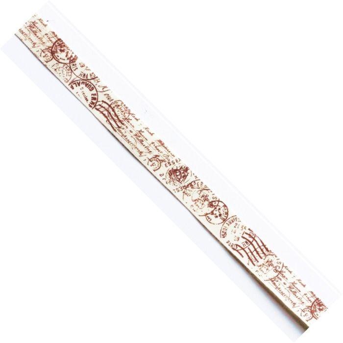 MégaCréa DIY - Ruban en coton timbres marron 1,5 cm x 2 m