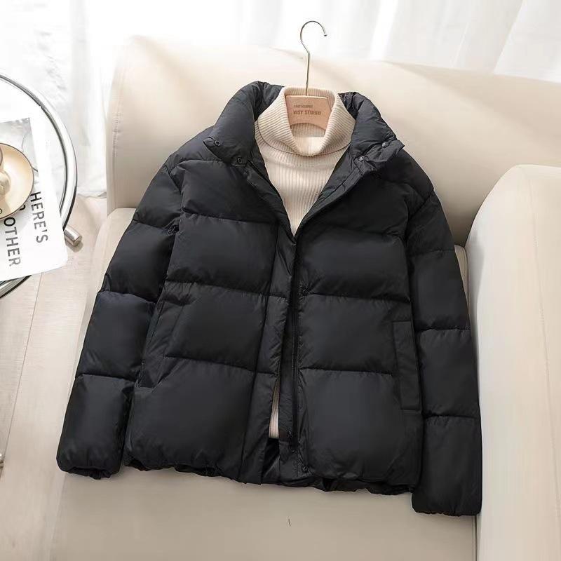 Winter Down Cotton Coat Women Solid Loose Padded Jacket Puffer Parkas Casual Female Black Zipper Thickening Warm Outwear