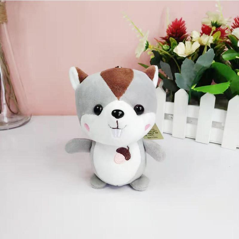 Plush Whimsical Squirrel Keychain Cartoon Animal Design For Bags Gifts Keychains And