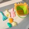 4pcs/Set With Bucket Folding Bucket Beach Toys Parent-Child Summer Beach Toys  Children Kids