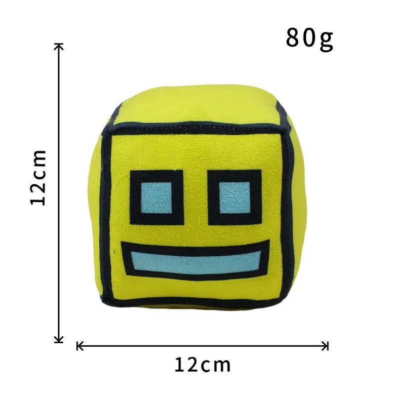 Плюшевые игрушки Geometry Dash Cube Маленькая подушка Мягкая плюшевая кукла Квадратный кулон Игра Милый домашний декор Детский подарок на день рождения