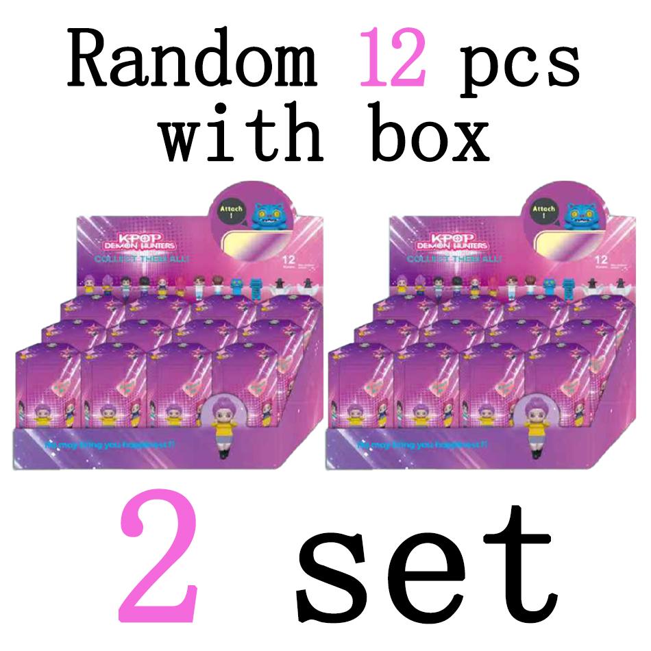 ! папа серия с коробкой Аниме Кпоп Охотники на демонов Фигурка телефон компьютер украшение Коллекционные фигурки Модель Игрушка подарок на день рождения