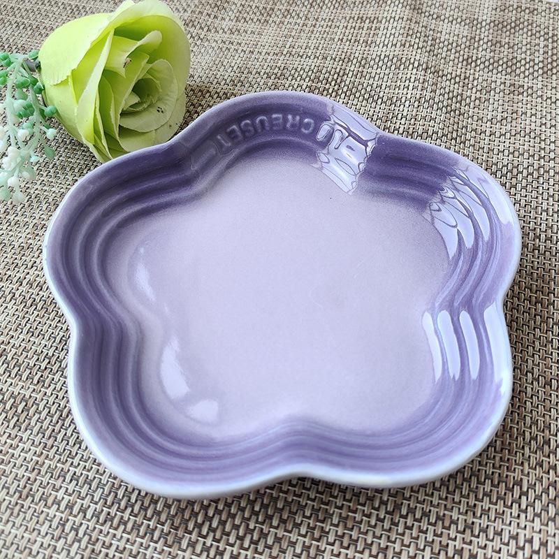 5.5inch Plum Blossom Small Plate Sauce Plates French Cool Color Cake Dish Gradual Spit Bone Dishs Tableware Ceramic Dessert