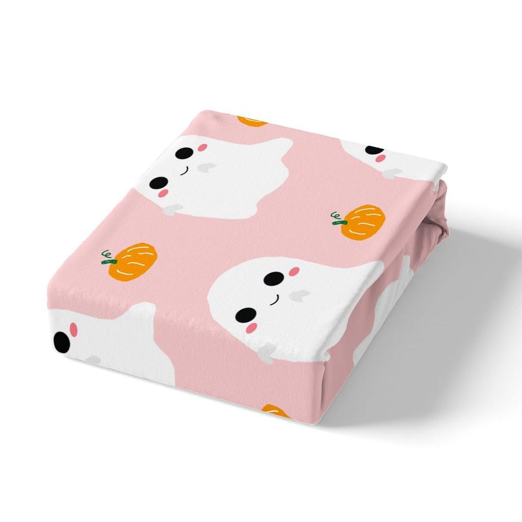 Милое постельное белье и наволочка на Хэллоуин, пододеяльник с тыквой-призраком, постельное белье для общежития, декор на Хэллоуин, комплект постельного белья для малышей в детскую комнату