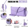 For iPhone 16 Leather Case Wallet Stand Phone Cover with Straps - Purple