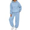 Женские комплекты из 2 предметов, спортивный костюм с капюшоном, толстовка большого размера, мешковатые осенние модные спортивные штаны с карманами
