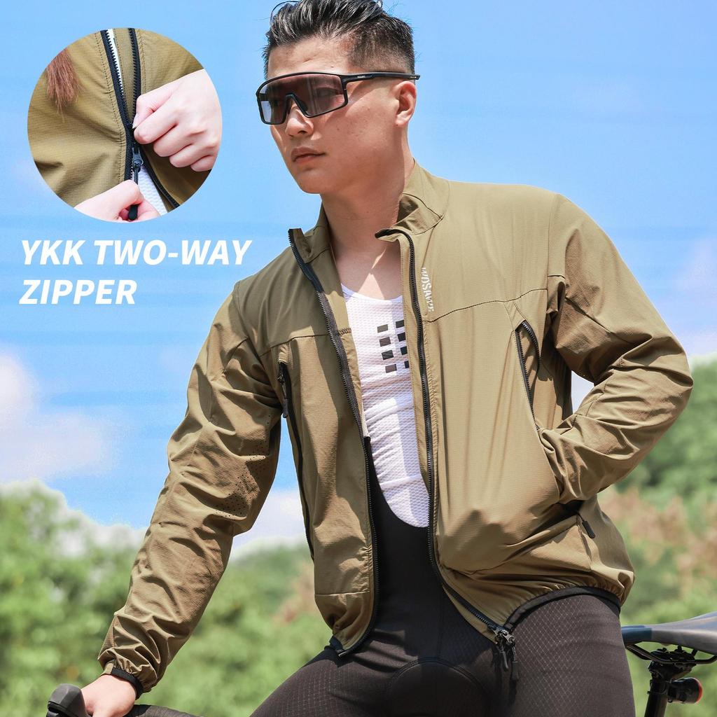 Wosawe Мужская и женская куртка для шоссейного горного велосипеда, ветрозащитная, водонепроницаемая, дышащая, солнцезащитная, светоотражающая, для ночного бега, для велоспорта, ветрозащитная куртка