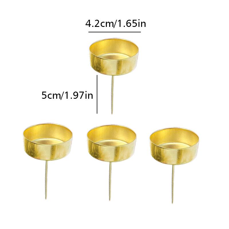 4PCS Holiday Table Decor Iron Candle Cups Iron Rustic Iron Tea Light Containers 4.2cm