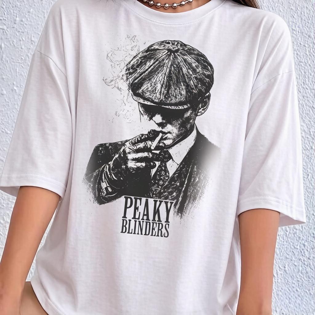 Футболки Peaky Blinders Томми Шелби Мужские Летняя Хлопковая Одежда Повседневная Мода Круглый Вырез Короткий Рукав
